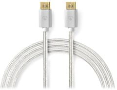 Nedis PROFIGOLD Displayport kabel/ DisplayPort zástrčka - DisplayPort zástrčka/ bavlna/ stříbrný/ BOX/ 2m