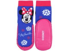 sarcia.eu Modré a růžové, dívčí teplé ponožky s protiskluzovou podrážkou Minnie Mouse Disney 27-28 EU
