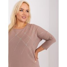 RELEVANCE Dámská halenka plus size z bavlny NES tmavě béžová RV-BZ-9120.29_402760 Univerzální