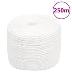 Vidaxl Lodní lano celobílé 6 mm 250 m polypropylen