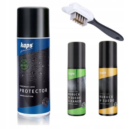 Kaps Protector 200 ml + Nubuck Cleaner + Kartáč + Suede 100 Clear Set