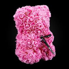 Medvídárek Classic medvídek z růží 25cm dárkově balený - růžový