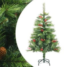 Greatstore Umělý sklápěcí vánoční stromek s šiškami a bobulemi 120 cm
