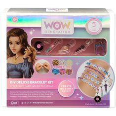 KIDS LICENSING Sada na výrobu náramků + 5 kovových přívěsků WOW, WOW00005