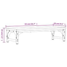 Greatstore Stojan na monitor hnědý dub 55 x 23 x 14 cm kompozitní dřevo