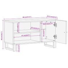 Vidaxl TV skříňka hnědá a černá 80 x 31,5 x 46 cm masivní mangovník