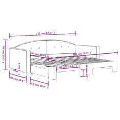 Vidaxl Válenda s přistýlkou modrá 90 x 200 cm samet