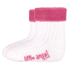 Little Angel Ponožky froté Outlast - bílá/růžová 20-24 | 14-16 cm