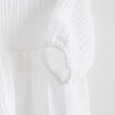 NEW BABY Kojenecké mušelínové šaty s dlouhým rukávem Elizabeth bílá 86 (12-18m) Bílá