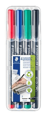 Staedtler Permanentní popisovač "Lumocolor 318 F", 4 barvy, 0,6mm, OHP 318 WP4