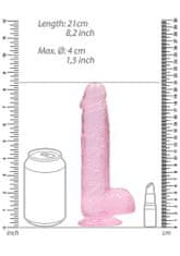 Shots Toys RealRock Crystal Clear 19cm Pink