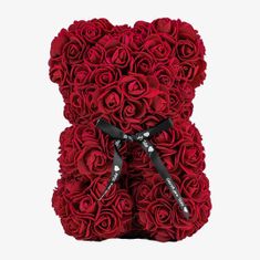 Medvídárek Classic medvídek z růží 25cm dárkově balený - tmavě červený