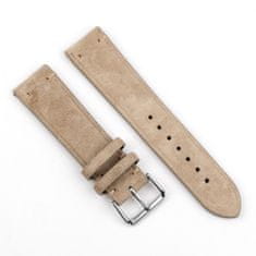 BStrap Suede Leather řemínek na Samsung Galaxy Watch Active 2 40/44mm, beige