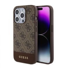 Guess  PU 4G Stripe MagSafe Zadní Kryt pro iPhone 15 Pro Brown