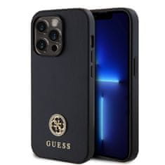 Guess  PU 4G Strass Metal Logo Zadní Kryt pro iPhone 15 Pro Max Black