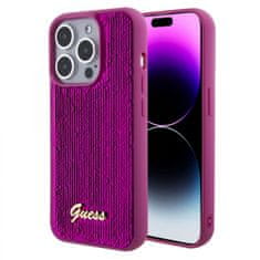 Guess  Sequin Script Logo Zadní Kryt pro iPhone 15 Pro Magenta