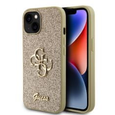 Guess  PU Fixed Glitter 4G Metal Logo Zadní Kryt pro iPhone 13 Gold