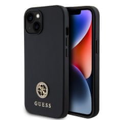 Guess  PU 4G Strass Metal Logo Zadní Kryt pro iPhone 15 Black