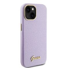 Guess  PU Glitter Full Wrapped Zadní Kryt pro iPhone 15 Lilac