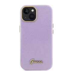 Guess  PU Glitter Full Wrapped Zadní Kryt pro iPhone 15 Lilac