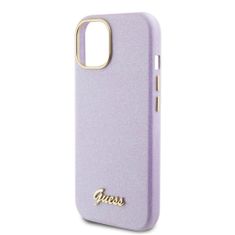 Guess  PU Glitter Full Wrapped Zadní Kryt pro iPhone 15 Lilac