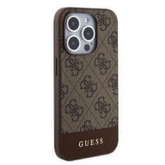 Guess  PU 4G Stripe MagSafe Zadní Kryt pro iPhone 15 Pro Brown