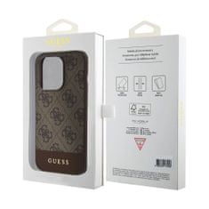 Guess  PU 4G Stripe MagSafe Zadní Kryt pro iPhone 15 Pro Brown