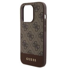 Guess  PU 4G Stripe MagSafe Zadní Kryt pro iPhone 15 Pro Max Brown