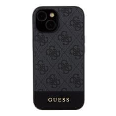 Guess  PU 4G Stripe MagSafe Zadní Kryt pro iPhone 15 Black