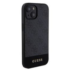 Guess  PU 4G Stripe MagSafe Zadní Kryt pro iPhone 15 Black