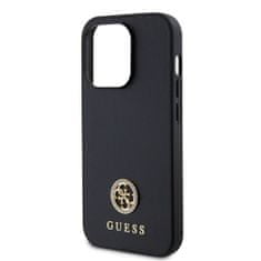 Guess  PU 4G Strass Metal Logo Zadní Kryt pro iPhone 15 Pro Max Black