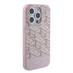 Guess  PU G Cube MagSafe Zadní Kryt pro iPhone 15 Pro Max Pink