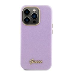 Guess  PU Glitter Full Wrapped Zadní Kryt pro iPhone 15 Pro Lilac