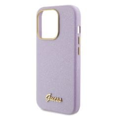 Guess  PU Glitter Full Wrapped Zadní Kryt pro iPhone 15 Pro Lilac