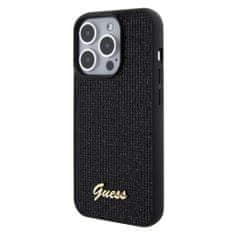 Guess  PU Square Mirror Script Logo Zadní Kryt pro iPhone 15 Pro Black