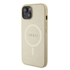 Guess  PU Saffiano MagSafe Zadní Kryt pro iPhone 15 Plus Beige