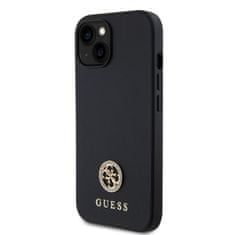 Guess  PU 4G Strass Metal Logo Zadní Kryt pro iPhone 15 Black