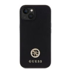 Guess  PU 4G Strass Metal Logo Zadní Kryt pro iPhone 15 Black