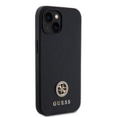 Guess  PU 4G Strass Metal Logo Zadní Kryt pro iPhone 15 Black