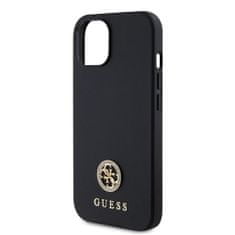 Guess  PU 4G Strass Metal Logo Zadní Kryt pro iPhone 15 Black