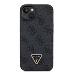 Guess  PU 4G Strass Triangle Metal Logo Zadní Kryt + Crossbody Popruh pro iPhone 15 Black