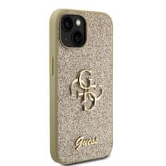 Guess  PU Fixed Glitter 4G Metal Logo Zadní Kryt pro iPhone 13 Gold