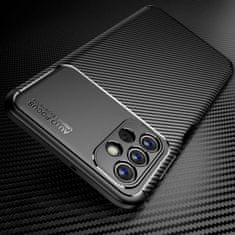 OEM Kryt Samsung Galaxy A13 4G Armored Shockproof Carbon Fiber černý