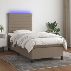 shumee Box spring postel s matrací a LED taupe 90x190 cm textil