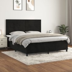 Vidaxl Box spring postel s matrací černá 160x200 cm samet