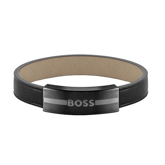 Hugo Boss Fashion kožený černý náramek 1580490