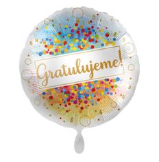 Amscan Kruh Gratulujeme! CZ 43 cm - fóliový balónek
