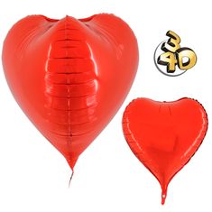 Grabo Srdce 3D červené 23"/58cm fóliový balónek nafukovací