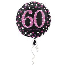 Amscan Kruh - Černo-růžový 60 - 43 cm - fóliový balónek