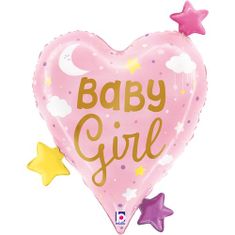 Grabo Srdce Baby Girl 25"/64cm fóliový balónek nafukovací